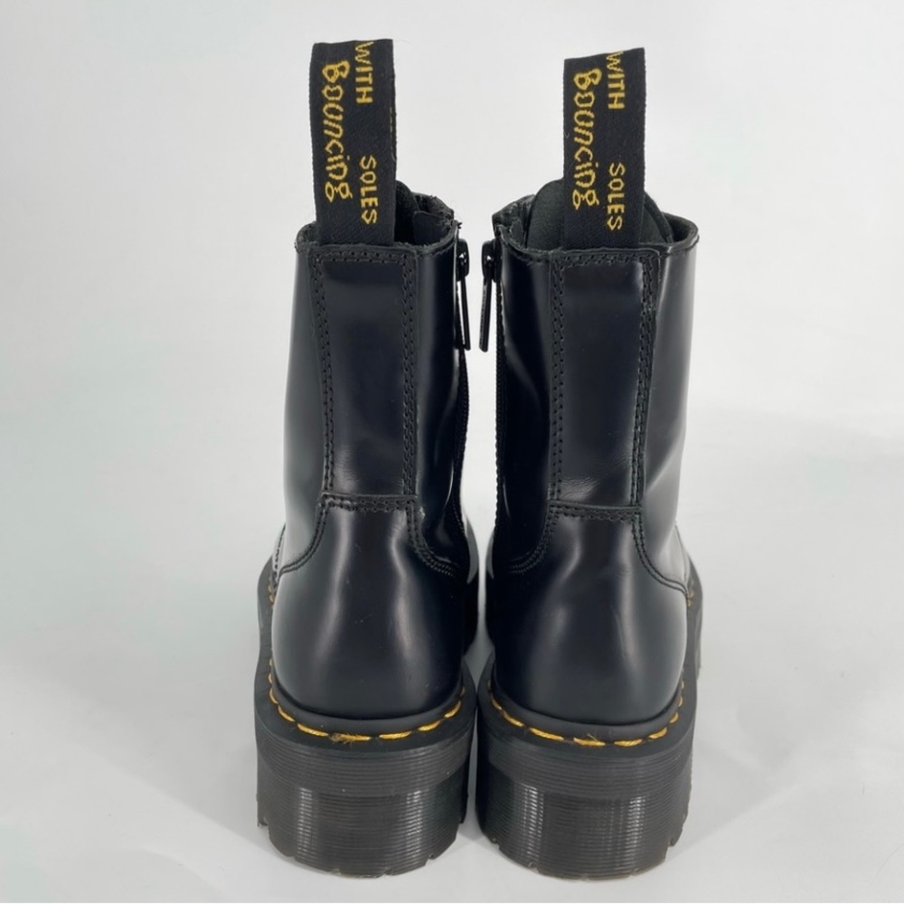 Dr. Martens Black Lace-Up Platform Boots with Yellow Stitching - Picture 4 of 5